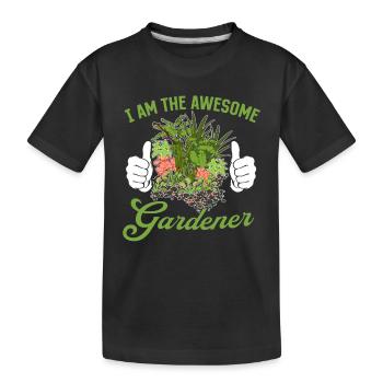 Jardinier amateur Aménagement paysager - Je suis le gardien génial - T-shirt bio Premium Enfant - noir - Devant