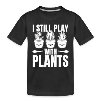 Je joue toujours avec les plantes - Funny Plants Funny Gard - T-shirt bio Premium Enfant - noir - Devant