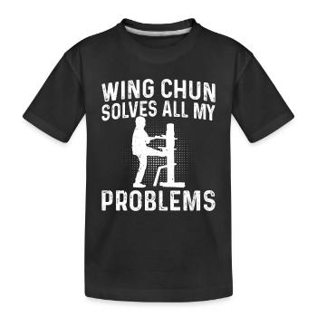 Wing Chun solves all my problems - Wing Chun Fight - Kids' Premium Organic T-Shirt - black - Front