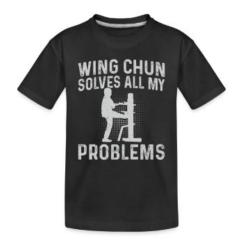 Wing Chun solves all my problems - Wing Chun Marti - Kids' Premium Organic T-Shirt - black - Front