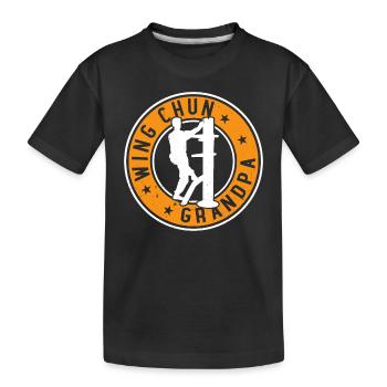 Wing Chun Grandpa Wing Chun Fighter - Kinder Premium Bio T-Shirt - Schwarz - Vorne