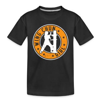 Wing Chun Girl Wing Chun Fighter - Kinder Premium Bio T-Shirt - Schwarz - Vorne