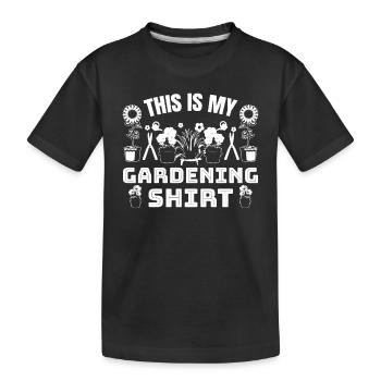 This is my Gardening shirt Gardening Gardener - Kinder Premium Bio T-Shirt - Schwarz - Vorne