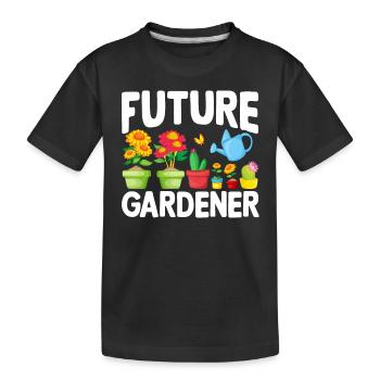 Jardinage Bébé Futur jardinier bébé - T-shirt bio Premium Enfant - noir - Devant