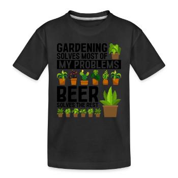Gardening solves most of my problems - Funny Garde - Kids' Premium Organic T-Shirt - black - Front