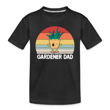 Gardening Daddy Hobby Gardener Dad - Kinder Premium Bio T-Shirt - Schwarz - Vorne