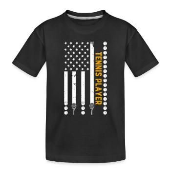 Joueur de tennis Joueur de tennis Drapeau américain - T-shirt bio Premium Enfant - noir - Devant