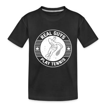 Joueur de tennis Jeu de tennis - De vrais gars jouent au tennis - T-shirt bio Premium Enfant - noir - Devant