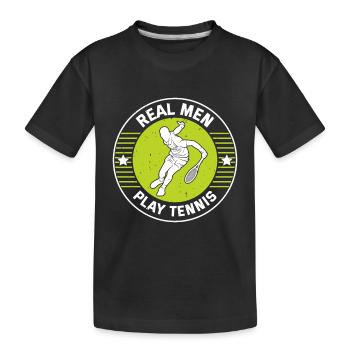 Joueur de tennis Tennis Sport - De vrais hommes jouent au tennis - T-shirt bio Premium Enfant - noir - Devant