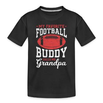 Mon copain de football préféré m’appelle grand-père - T-shirt bio Premium Enfant - noir - Devant