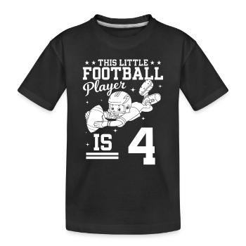 4ème anniversaire Joueur de football - 4 ans Footbal - T-shirt bio Premium Enfant - noir - Devant