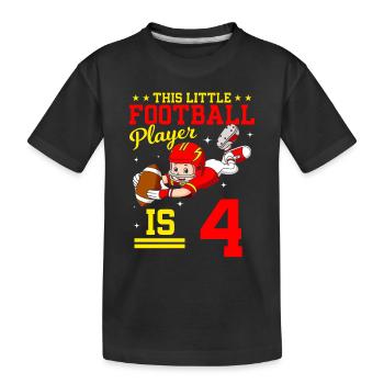 4ème anniversaire Joueur de football - T-shirt bio Premium Enfant - noir - Devant