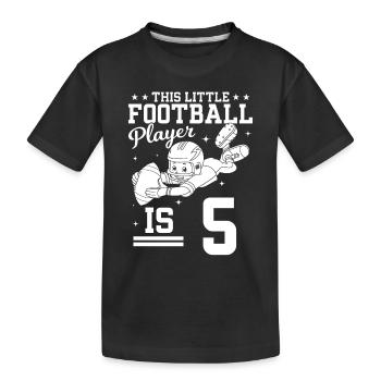 5ème Anniversaire Footballeur - 5 ans Footbal - T-shirt bio Premium Enfant - noir - Devant