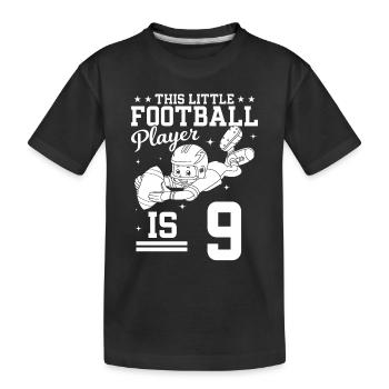 9th Birthday Football player - 9 Years Old Footbal - Kinder Premium Bio T-Shirt - Schwarz - Vorne