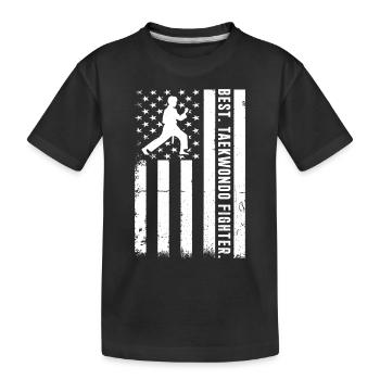 Best Taekwondo fighter - US Flag Taekwondo - Kids' Premium Organic T-Shirt - black - Front