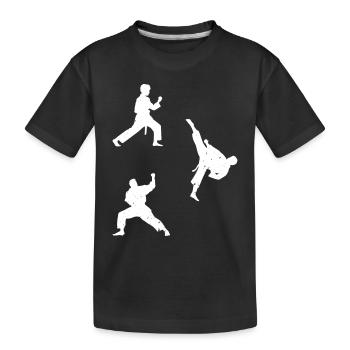 Taekwondo Fighter Silhouettes Taekwondo Silhouette - Kids' Premium Organic T-Shirt - black - Front