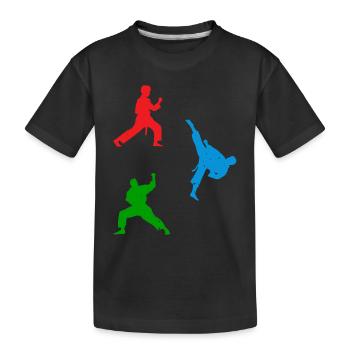 Taekwondo Martial Arts Taekwondo Fighter Silhouett - Kinder Premium Bio T-Shirt - Schwarz - Vorne