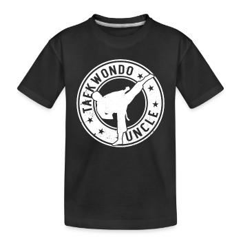 Taekwondo Uncle Taekwondo Fighter Taekwondo Uncle - Kinder Premium Bio T-Shirt - Schwarz - Vorne