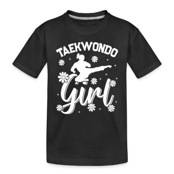 Taekwondo Girl Taekwondo Fighter - Kids' Premium Organic T-Shirt - black - Front