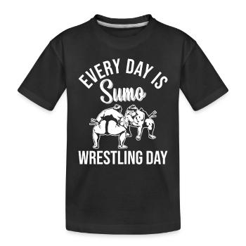 Chaque jour est la journée de la lutte de sumo - Lutteur de sumo - T-shirt bio Premium Enfant - noir - Devant