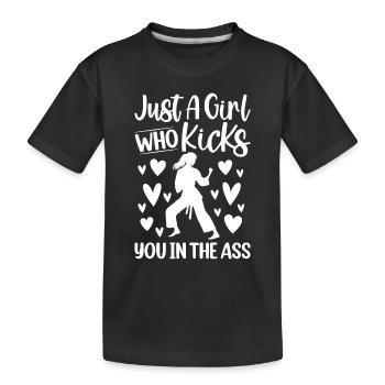 Just a girl who kicks you in the ass - Judo Girl - Kids' Premium Organic T-Shirt - black - Front