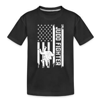 Judo combattant Drapeau américain Judo Arts martiaux Judo Judois - T-shirt bio Premium Enfant - noir - Devant