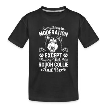 Everything in moderation except playing with my Ro - Kids' Premium Organic T-Shirt - black - Front