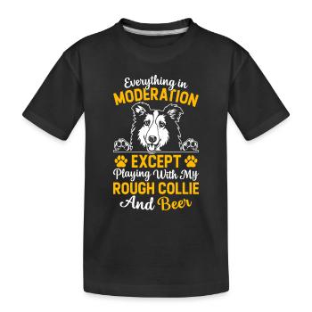 Everything in moderation except playing with my Ro - Kids' Premium Organic T-Shirt - black - Front