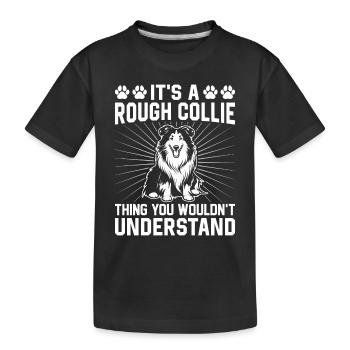 C’est un truc de Rough Collie que vous ne comprendriez pas - T-shirt bio Premium Enfant - noir - Devant