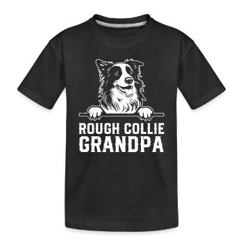 Rough Collie Grandpa Rough Collie Dog Lover - Kids' Premium Organic T-Shirt - black - Front