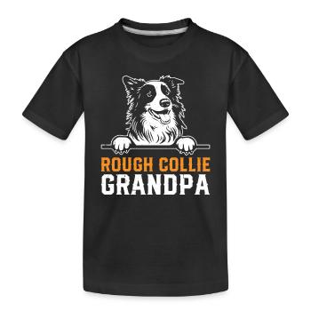 Rough Collie Dog Lover Grandpa Rough Collie Grandp - Kids' Premium Organic T-Shirt - black - Front