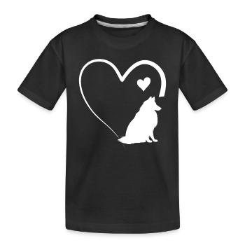 Rough Collie Lover Rough Collie Heart - Kids' Premium Organic T-Shirt - black - Front