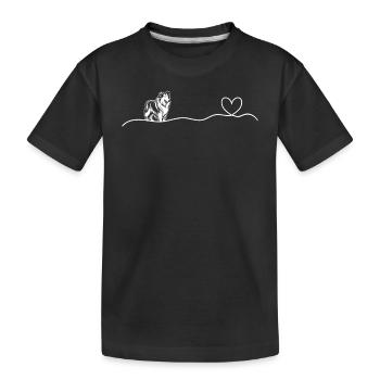 Rough Collie Heartbeat Heart Rough Collie Lover - Kids' Premium Organic T-Shirt - black - Front