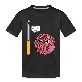 Crochet - Laissez-moi juste finir ce rang - Funny Croc - T-shirt bio Premium Enfant - noir - Devant