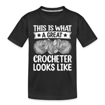 Voici à quoi ressemble un grand crocheteur - Croche - T-shirt bio Premium Enfant - noir - Devant