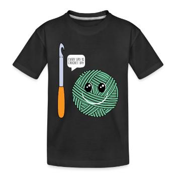 Every day is Crochet day - Crocheting Crocheter - Kinder Premium Bio T-Shirt - Schwarz - Vorne