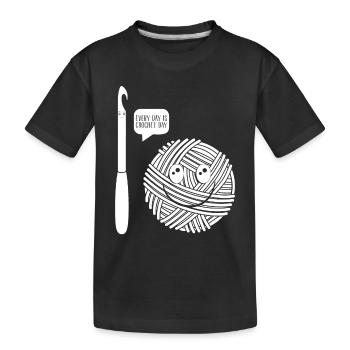 Crocheting Crocheter - Every day is Crochet day - Kinder Premium Bio T-Shirt - Schwarz - Vorne