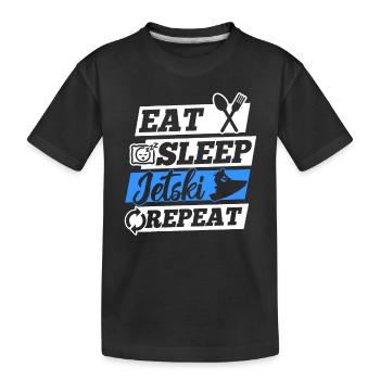 Funny Jetski Jetskiing - Eat Sleep Jetski Repeat - Kids' Premium Organic T-Shirt - black - Front