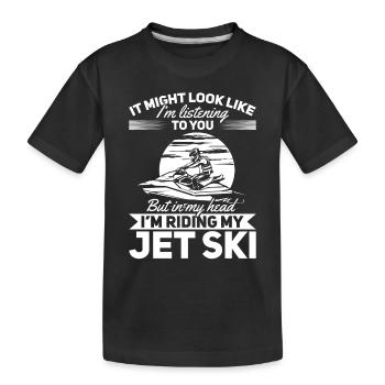 Drôle de course de jetski - Mais dans ma tête, je roule - T-shirt bio Premium Enfant - noir - Devant