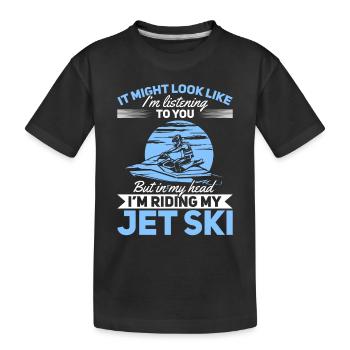 Mais dans ma tête, je suis sur mon jet ski - Funny Jetsk - T-shirt bio Premium Enfant - noir - Devant