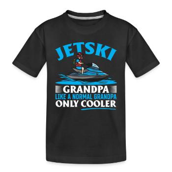 Jetski Grandpa like a normal Grandpa just cooler - Kids' Premium Organic T-Shirt - black - Front
