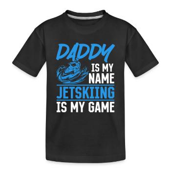 Papa est mon nom Le jetski est mon jeu - Jetski - T-shirt bio Premium Enfant - noir - Devant