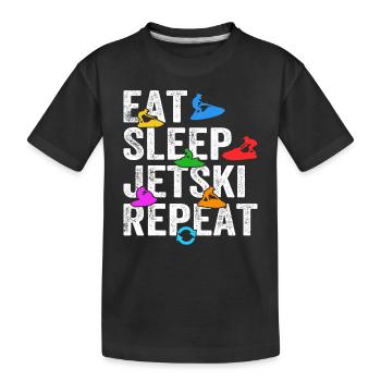 Eat Sleep Jetski Repeat - Amateur de jetski - T-shirt bio Premium Enfant - noir - Devant
