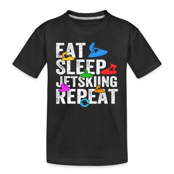 Eat Sleep Jet skiing Repeat - Funny Jetski Racing - Kinder Premium Bio T-Shirt - Schwarz - Vorne
