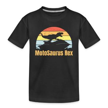 Jetski MotoSaurus Rex - Funny Jetski Dino Dinosaur - Kinder Premium Bio T-Shirt - Schwarz - Vorne