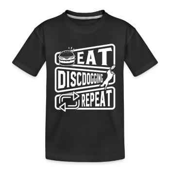 Eat Discdogging Repeat - Disc Dogging Discdogging - T-shirt bio Premium Enfant - noir - Devant