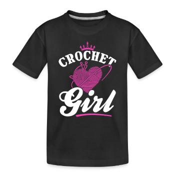 crochet filles crochet - Crochet fille - T-shirt bio Premium Enfant - noir - Devant