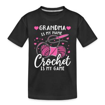 Crochet Mamie c’est mon nom Le Crochet c’est mon jeu - Cr - T-shirt bio Premium Enfant - noir - Devant