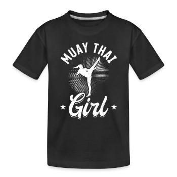 Muay Thai Girl Muay Thai Martial Arts - Muay Thai - Kids' Premium Organic T-Shirt - black - Front