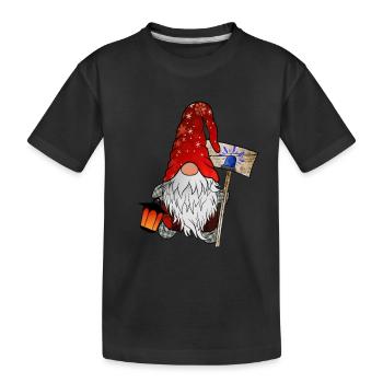 Blaulicht Wichtel Weihnachtsgnom - Kinder Premium Bio T-Shirt - Schwarz - Vorne